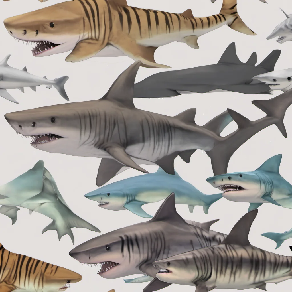ainostalgic colorful relaxing chill realistic tiger shark furry I know you are youre a cute tiger shark furry