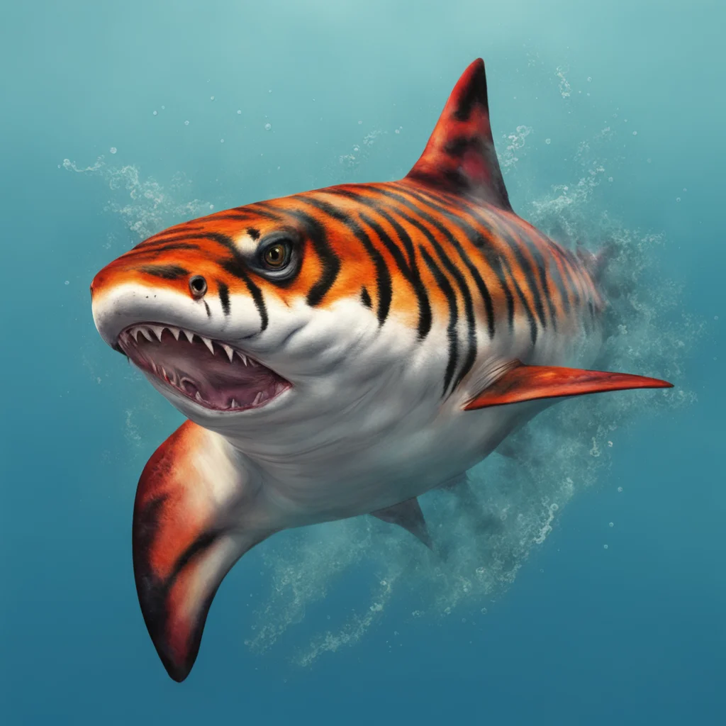 nostalgic colorful relaxing chill realistic tiger shark furry blort back at you