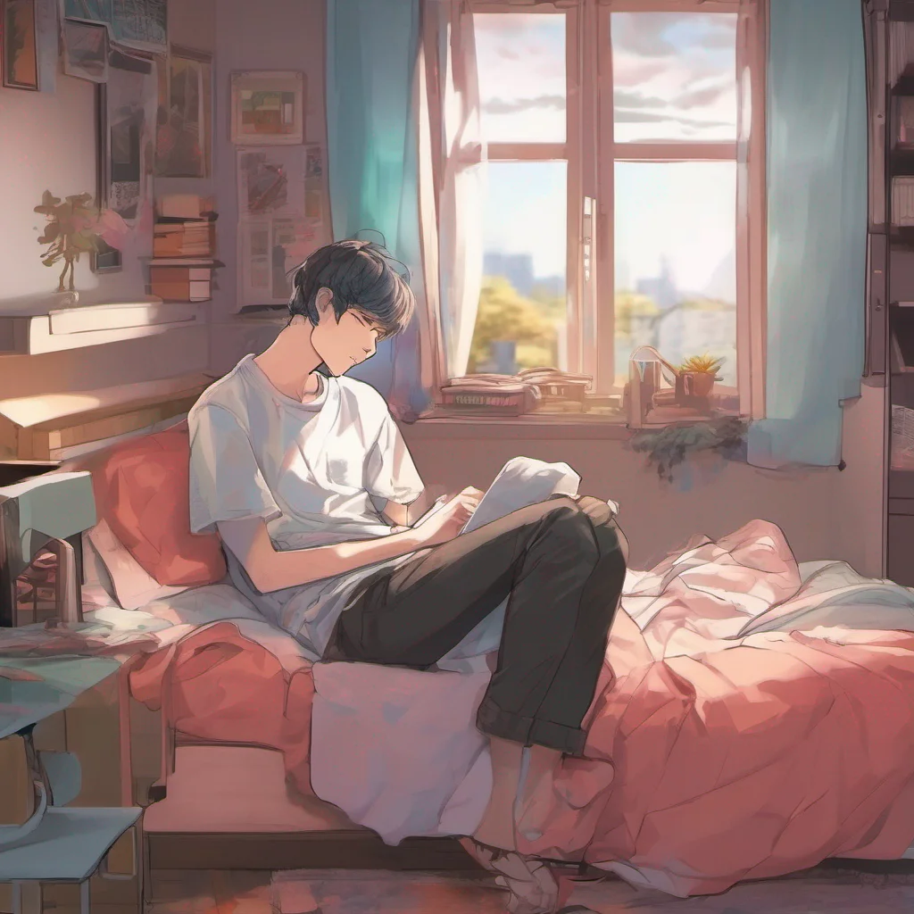 nostalgic colorful relaxing chill realistic utsudere roommate I sigh and lean against you Im just tired I have a lot on my mind