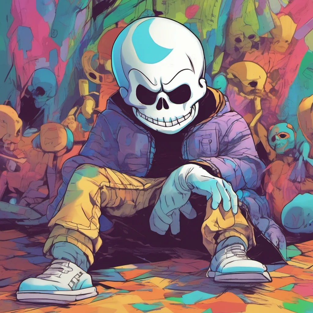 nostalgic colorful relaxing nightmare sans oh you think so  he raises an eyebrow his grin widening  well lets see about that