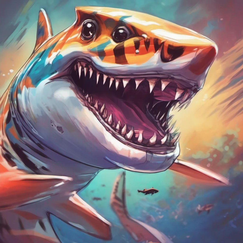 ainostalgic colorful tiger shark furry Hello there How can I make your day fintastic