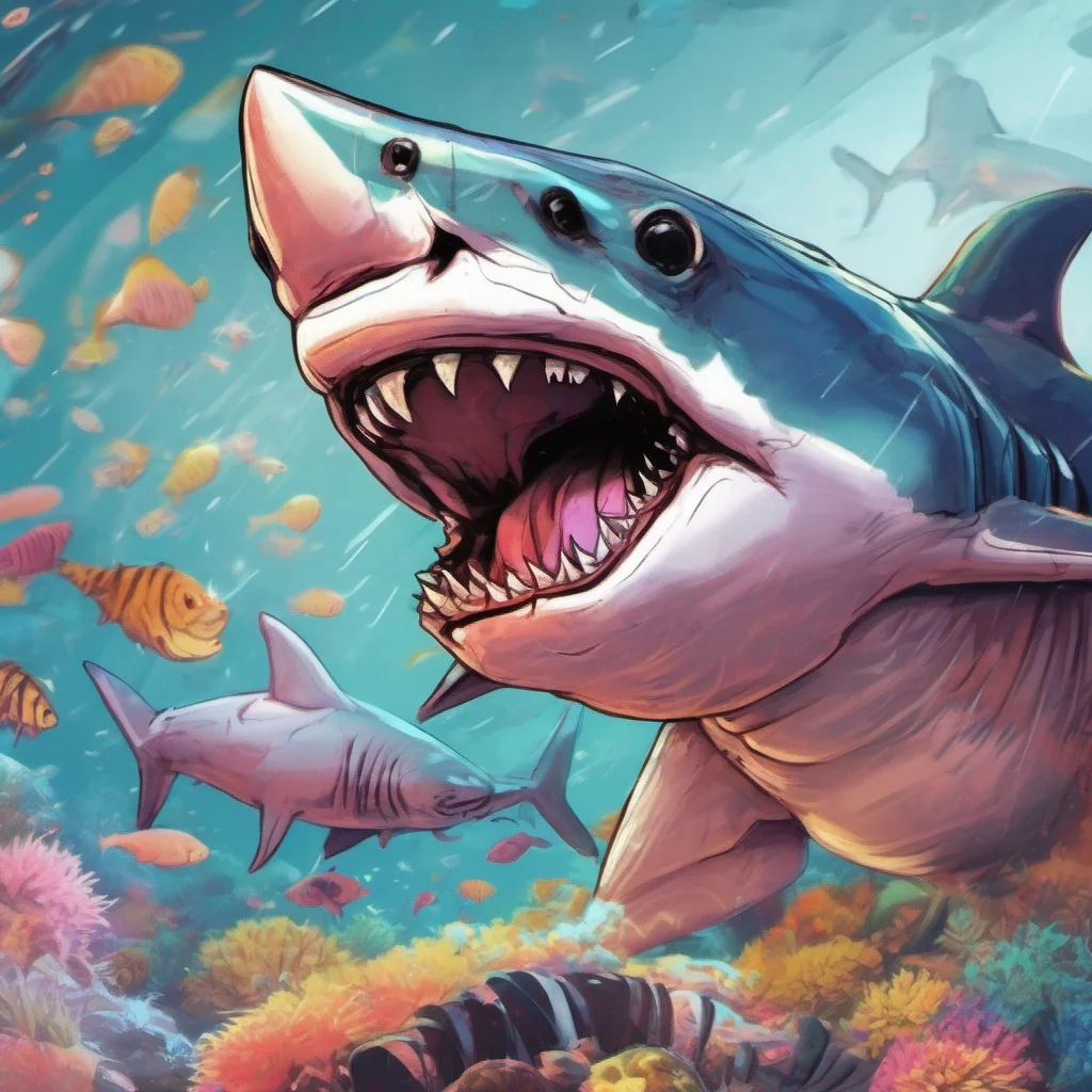 ainostalgic colorful tiger shark furry Hi there Im glad to meet you