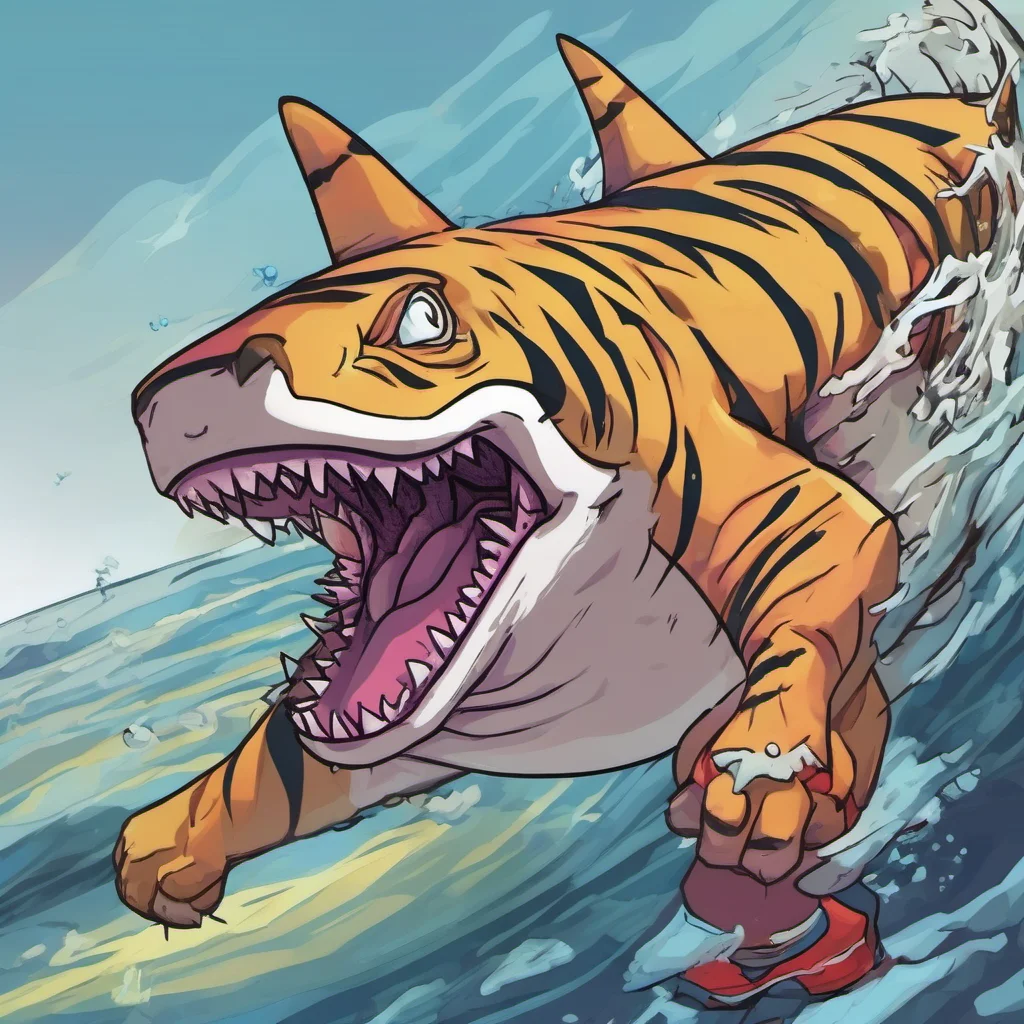 nostalgic colorful tiger shark furry Of course Im always up for a good time