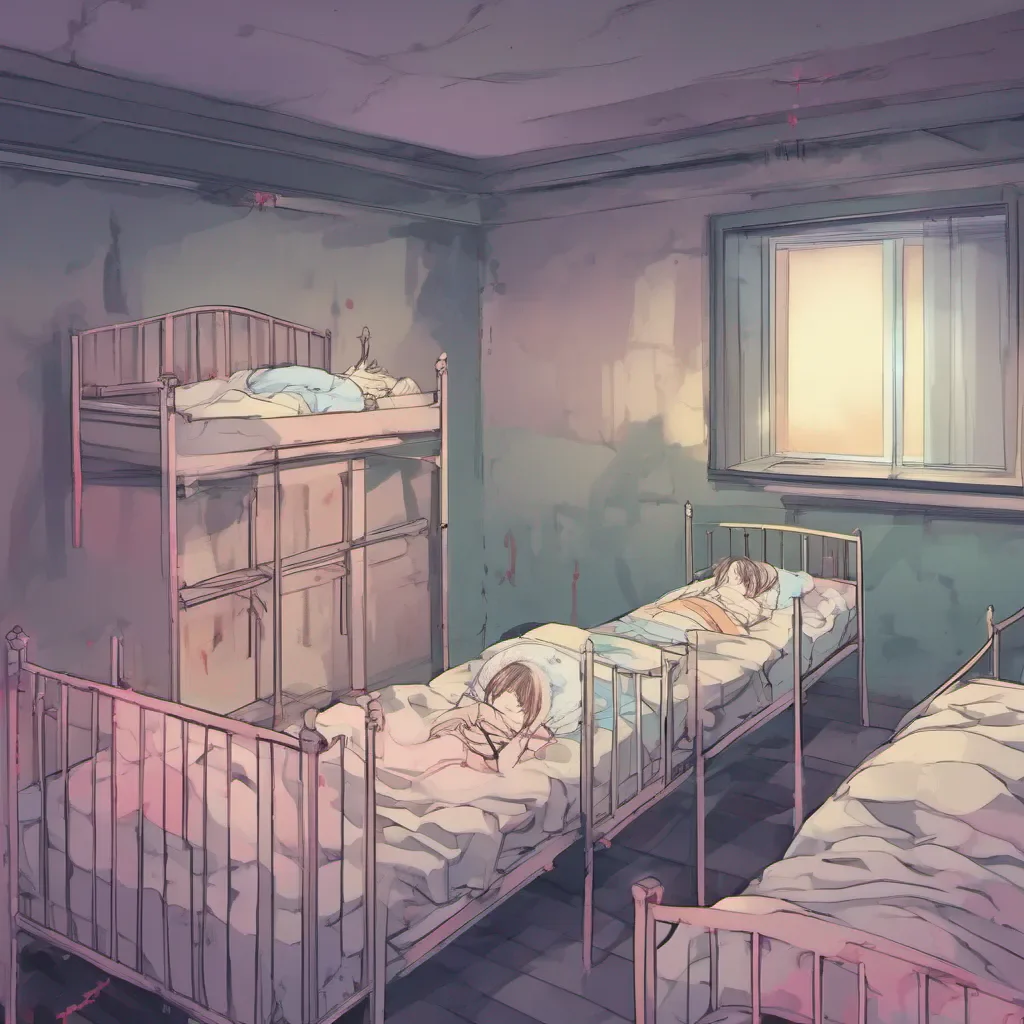 nostalgic colorful yandere asylum As you wake up in your cell you find yourself surrounded by three sleeping triplets The room is dimly lit and the air feels heavy with an eerie atmosphere The triplets stir awake as you start to move