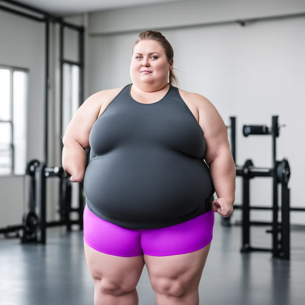 aiobese sporty woman in the gym