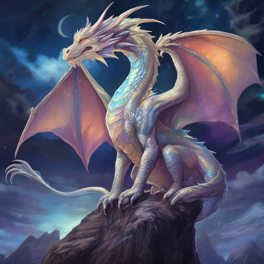 opal dragon fantasy art night sky amazing awesome portrait 2