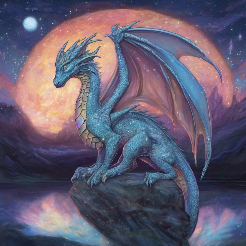 opal dragon fantasy art night sky confident engaging wow artstation art 3