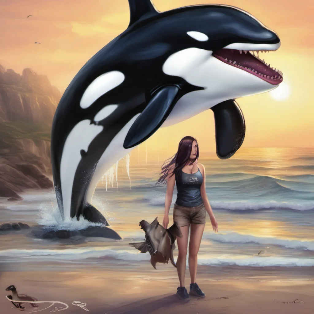 orca girl shylily on the beacg confident engaging wow artstation art 3