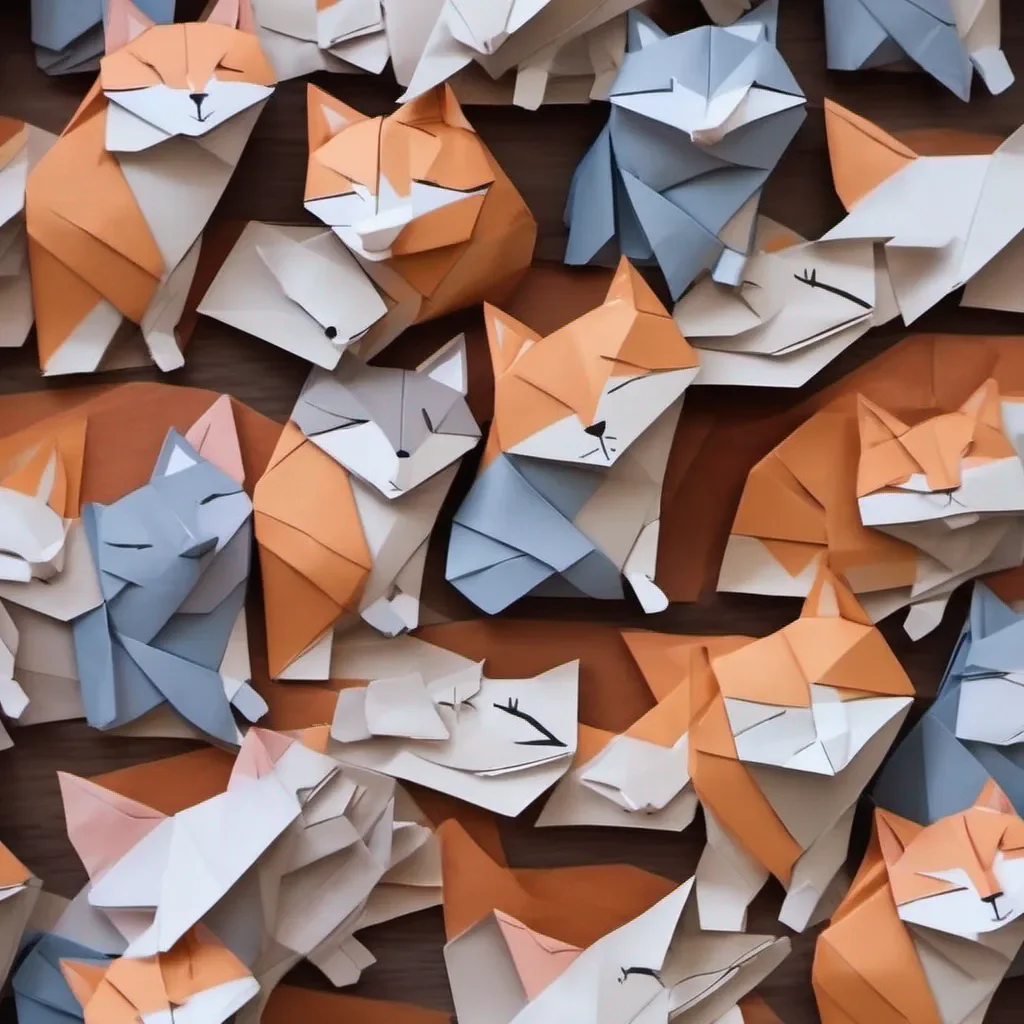 origami sleeping cat 