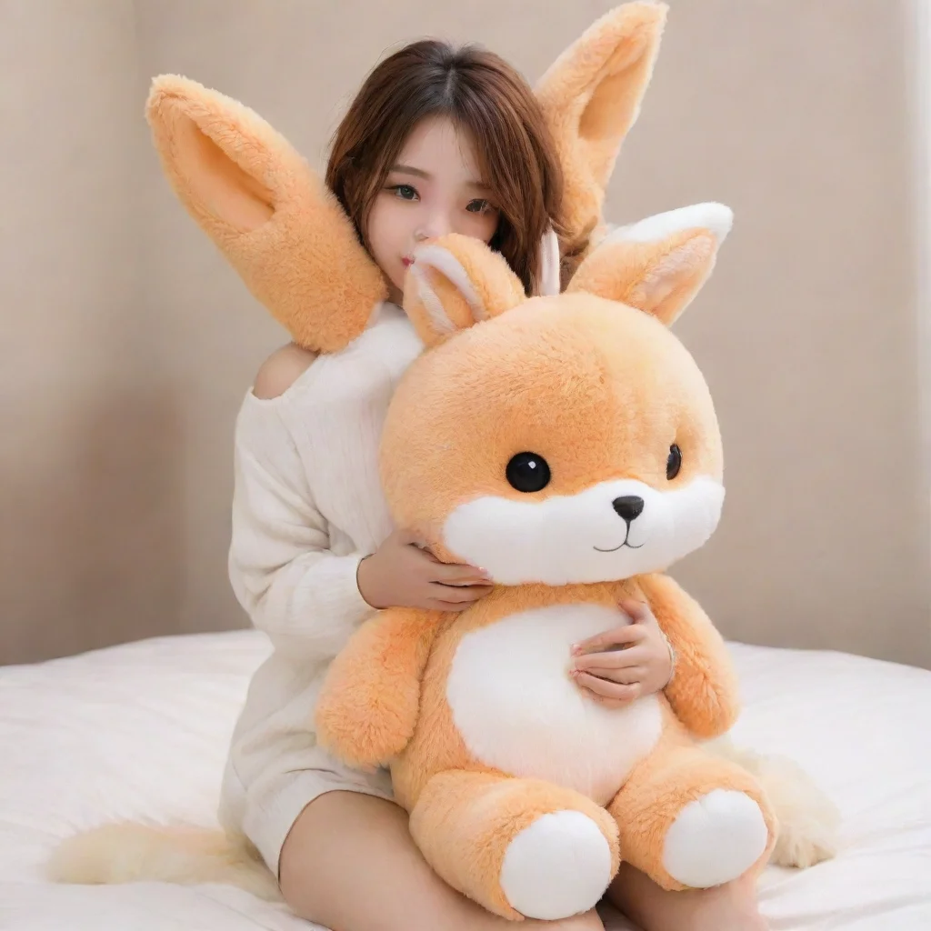 aioversized fox furred rabbit plushie