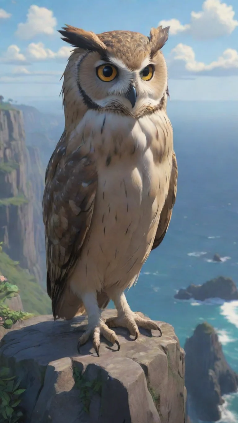 aiowl hd aesthetic ghibli style huge gangster own aesthetic perching on cliffs seaside stunning best artstation top tall