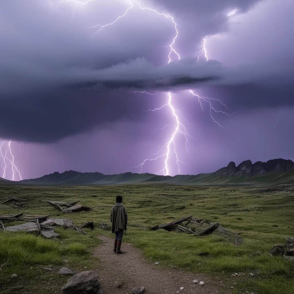 oyama people wasteland environment lightening storm good looking trending fantastic 1