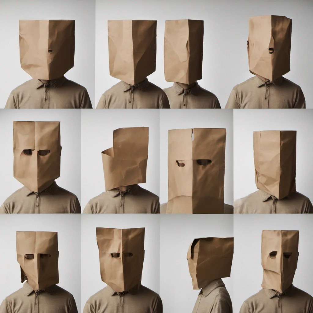 paper bag head man amazing awesome portrait 2
