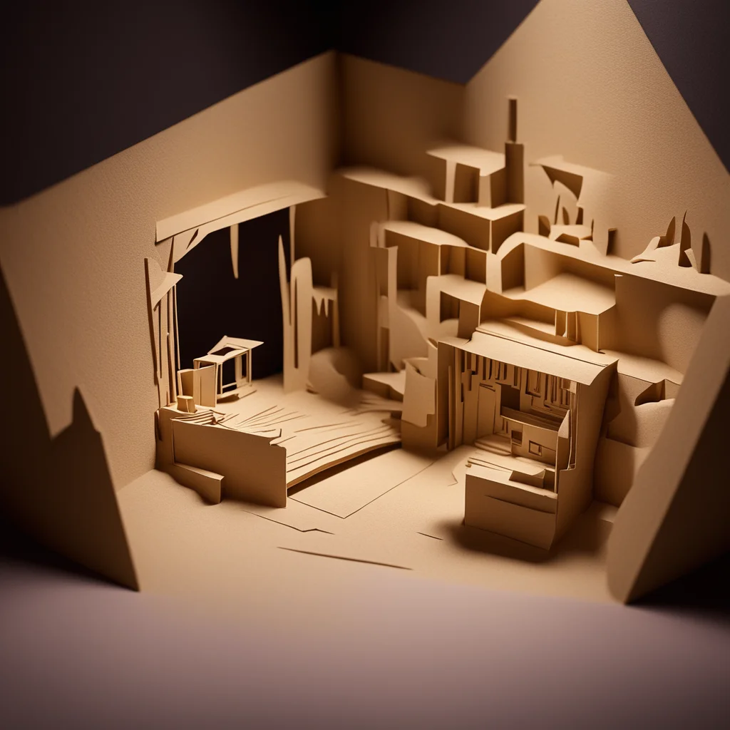 aipapercut lightbox papercut diorama layered paper cut cardboard illuminatedcinematic colorgrading floor level camera angl good looking trending fantastic 1