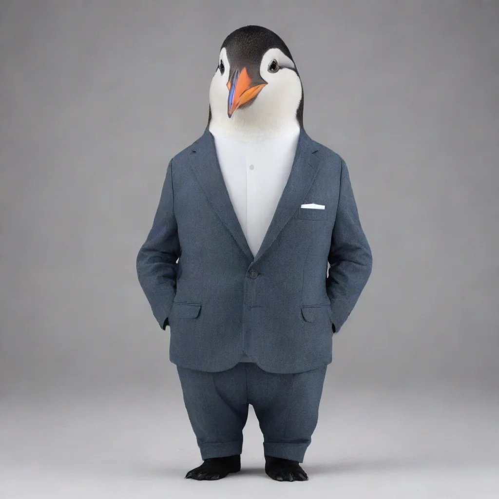 peguin wearing a suite calymodel
