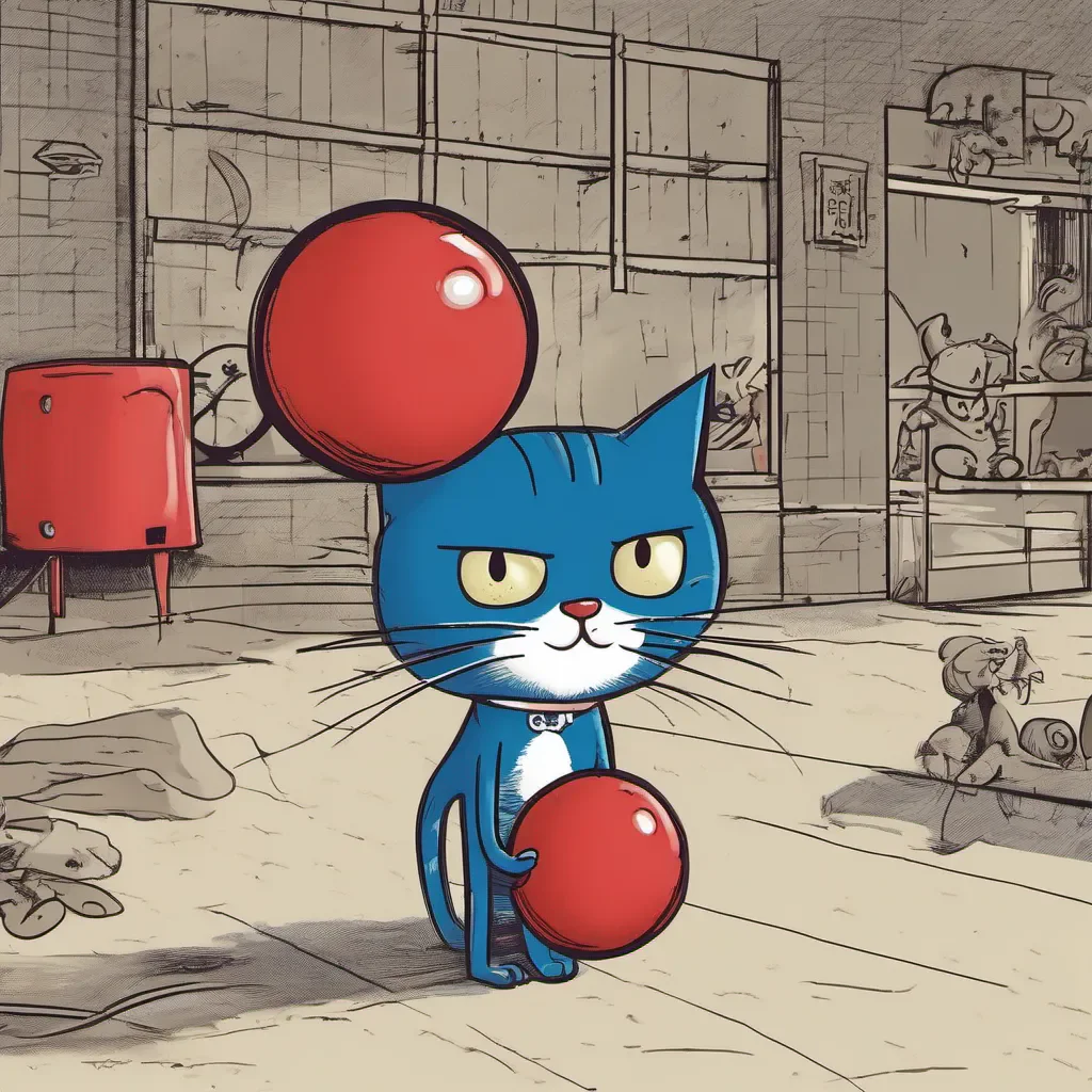 aipete the cat playing with a red ball with his friends confident engaging wow artstation art 3