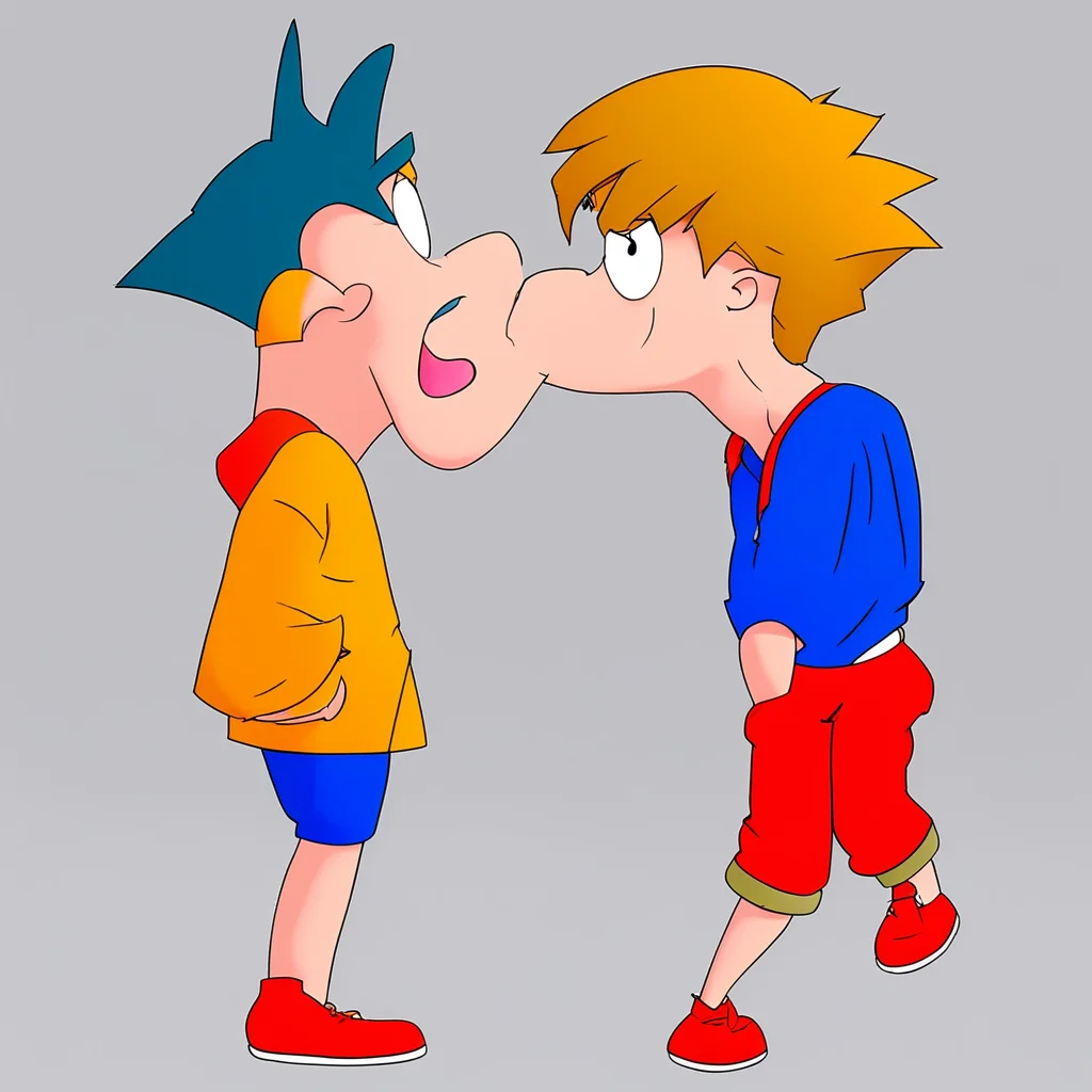 phineas and ferb kissing goku amazing awesome portrait 2