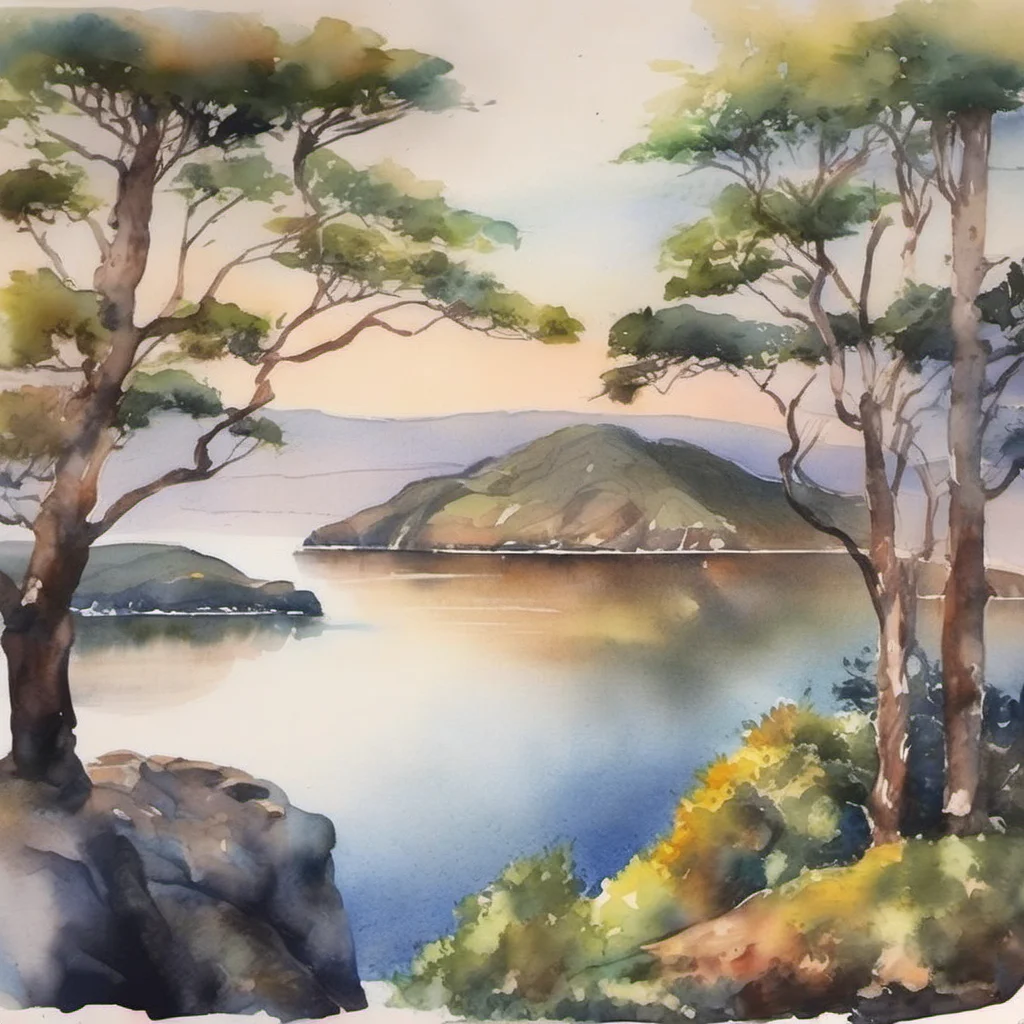 aipicturesque landscape watercolor beautiful colorful tones bay of islands grace stunning amazing awesome portrait 2
