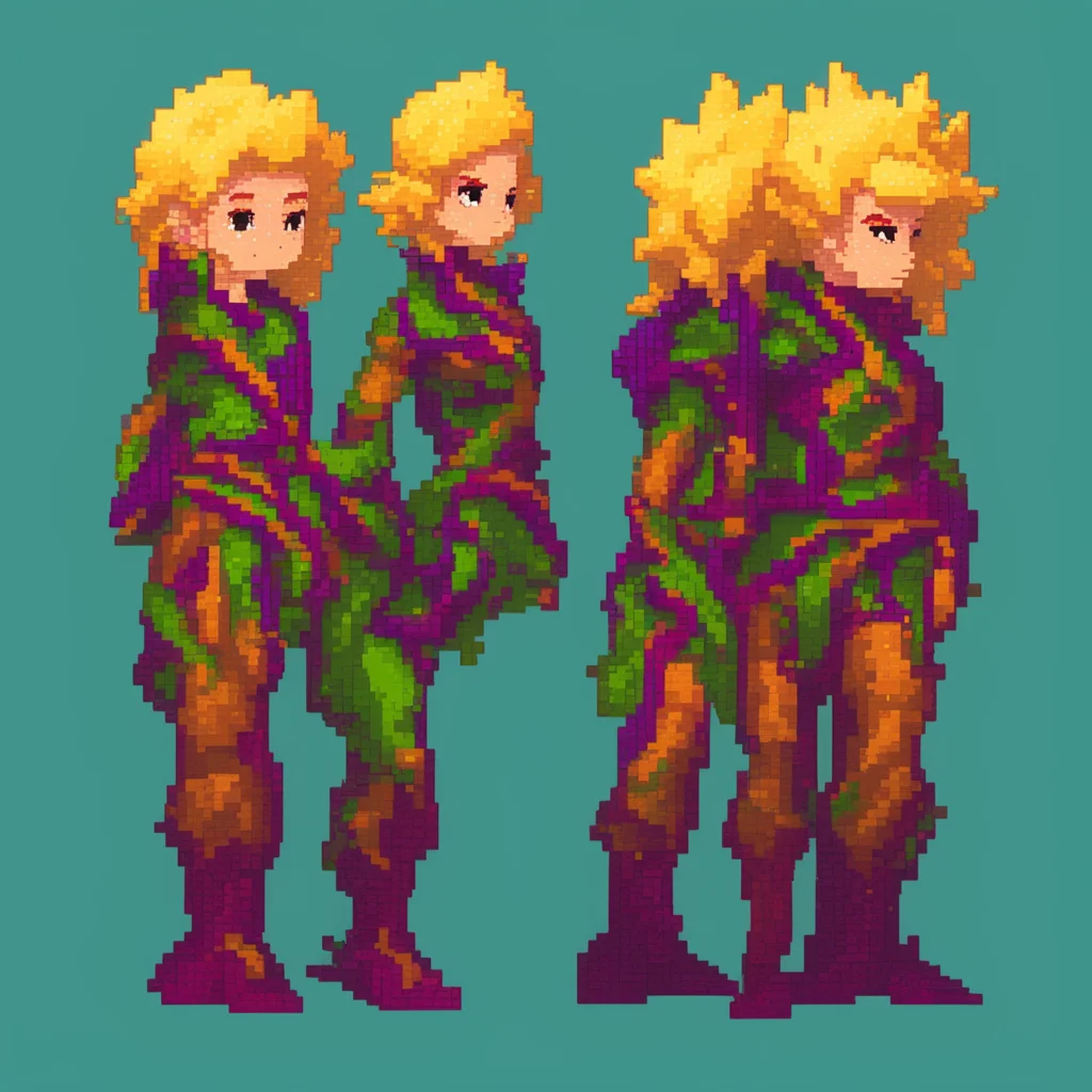 aipixel art avatars of elves but with super sayain hair confident engaging wow artstation art 3