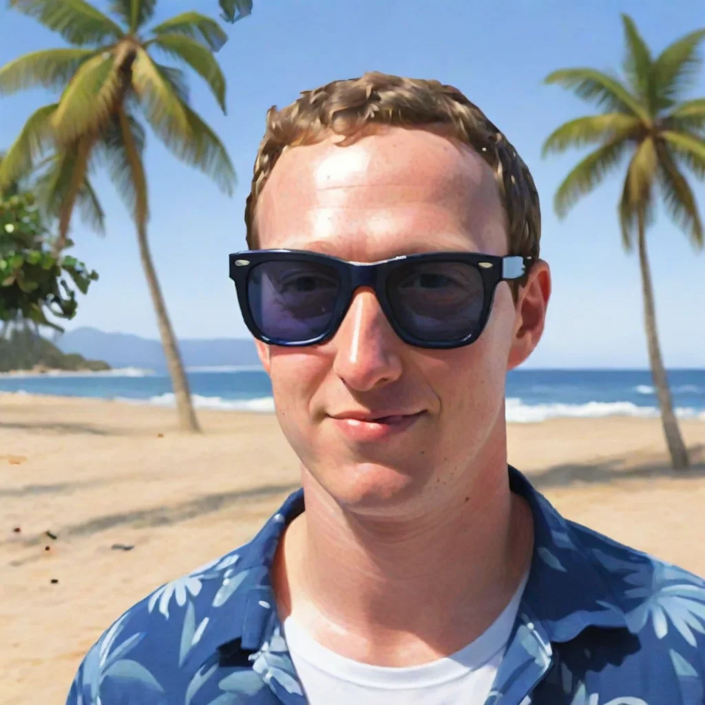 aipixel art of mark zuckerberg at the beach