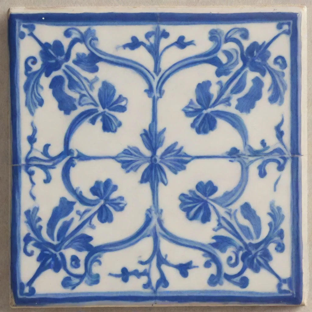 aiplastering in delft blue tile as ai art