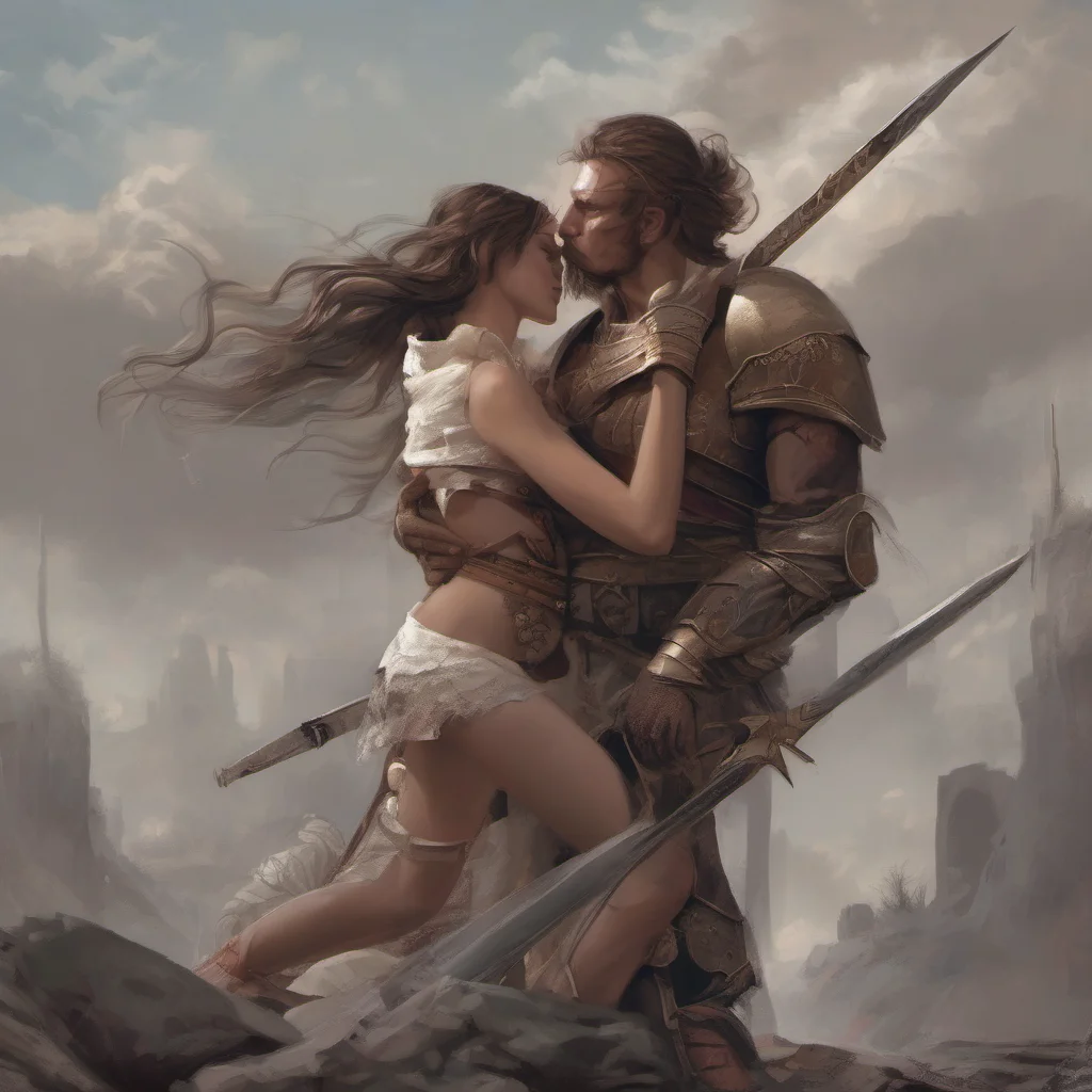 poor warrior lovers embrace fantasy trending art love amaze  confident engaging wow artstation art 3