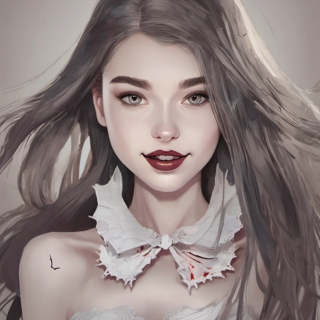 portrait of perfect beautiful girl with vampire teeth good looking trending fantastic 1