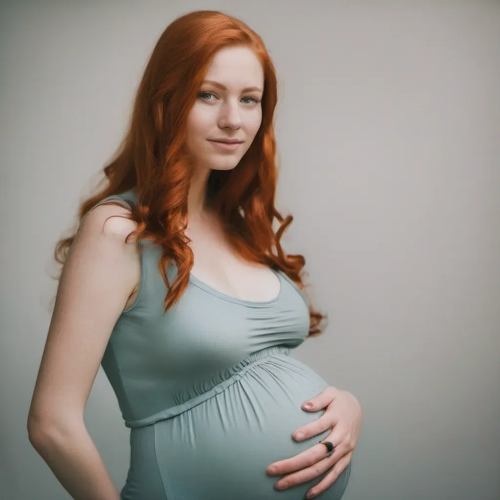 pregnant redhead girl  confident engaging wow artstation art 3