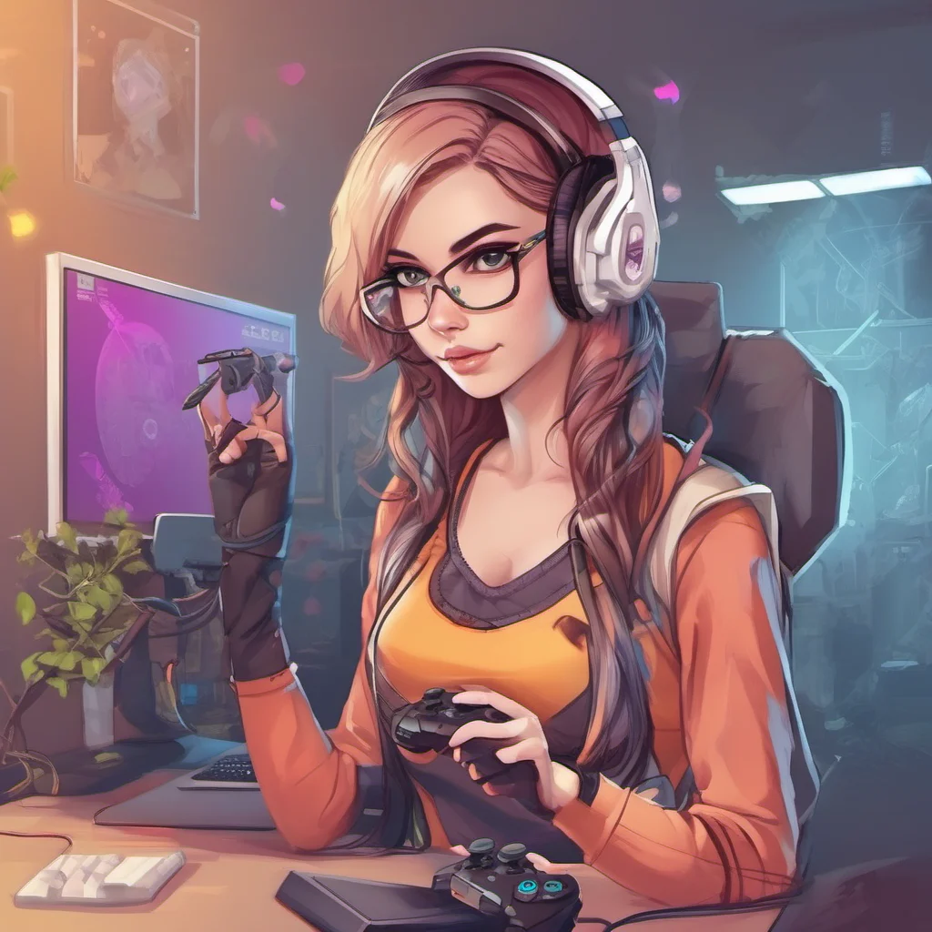 pretty gamer woman  amazing awesome portrait 2