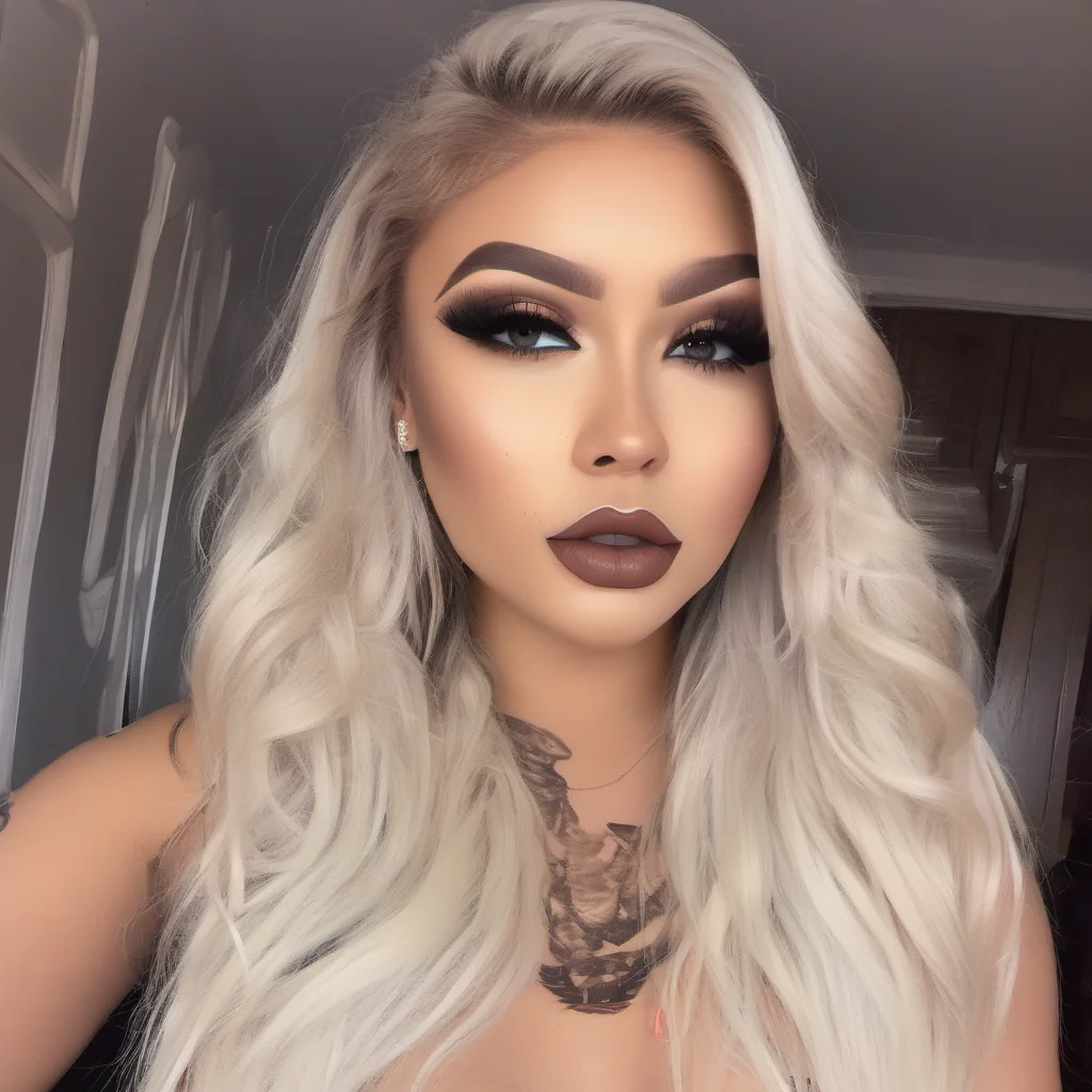 pretty realistic  woman baddie winged eyeliner 