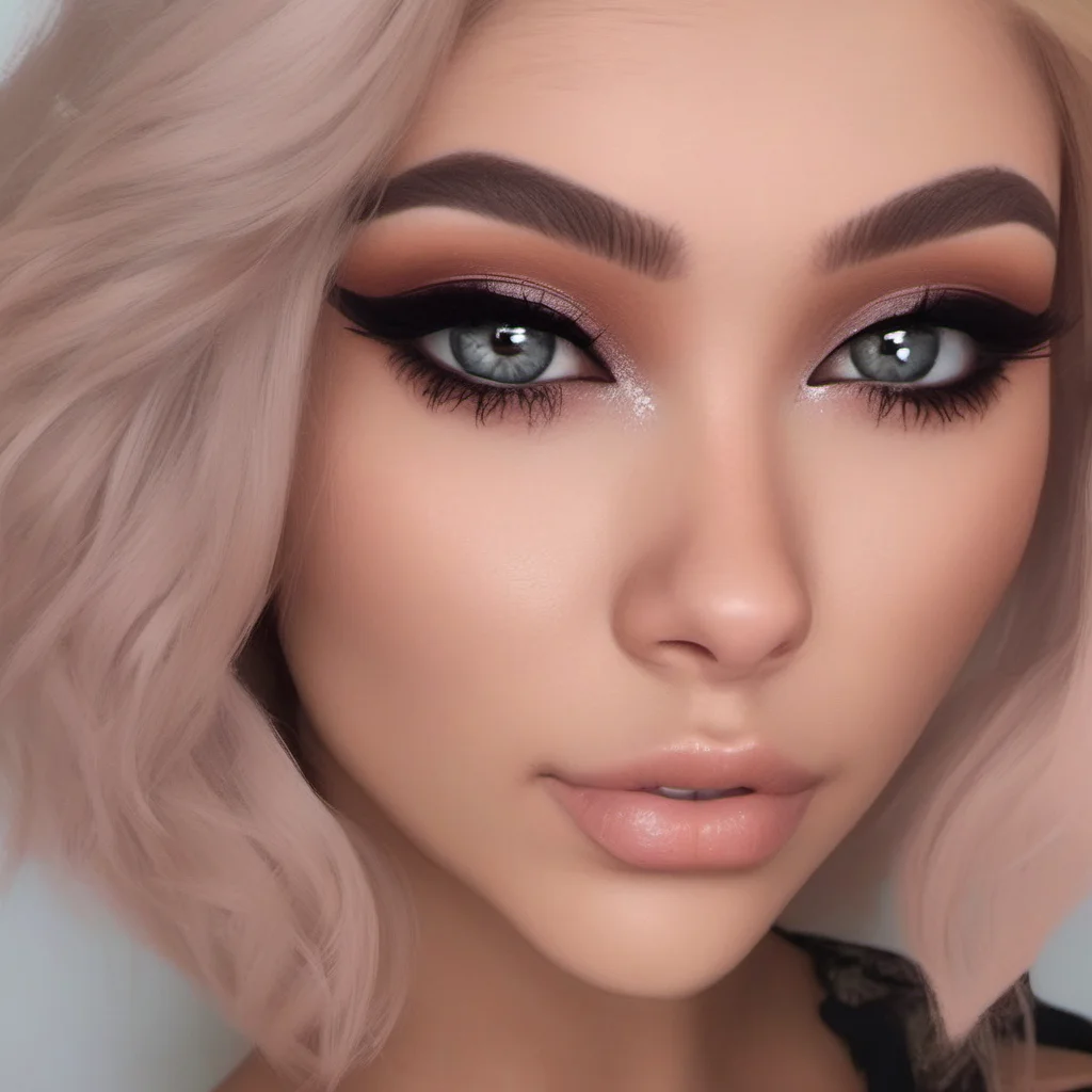 aipretty realistic gamer woman baddie winged eyeliner 