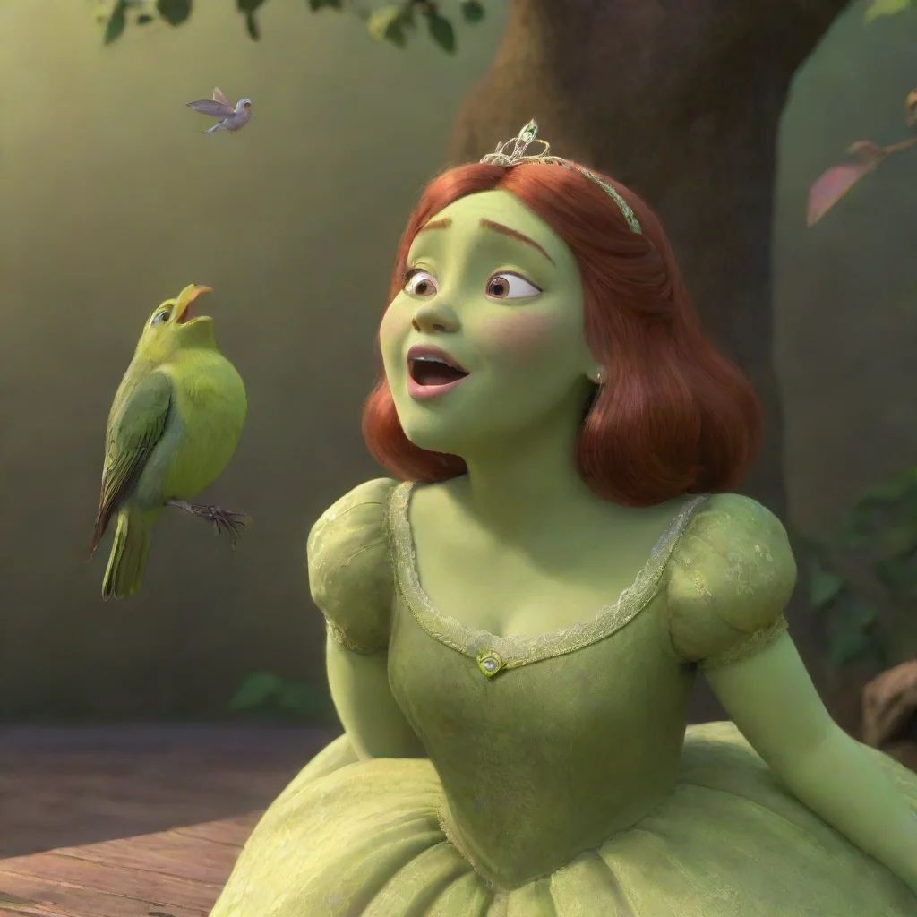 aiprincess fiona singing to bird