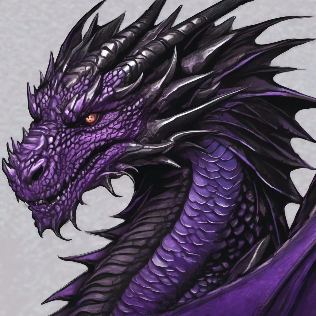 aipurple and black dragon fantasy art amazing awesome portrait 2