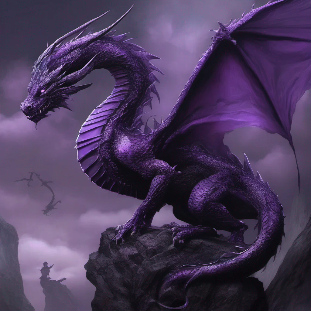 aipurple and black dragon fantasy art ethereal confident engaging wow artstation art 3