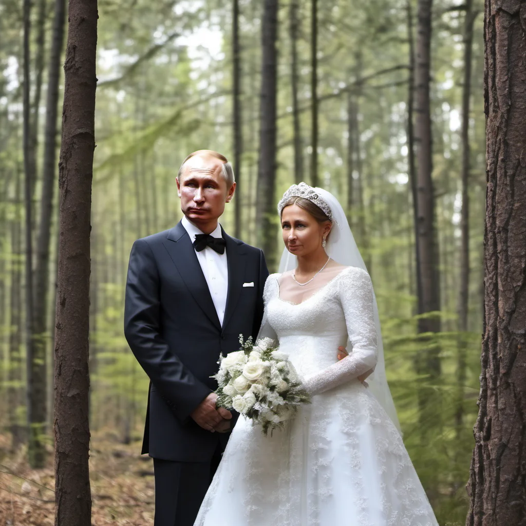 putin in weddingdress in forrest amazing awesome portrait 2