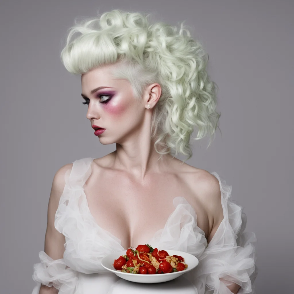 quiero que me generes una imagen donde salga billie ellish siendo alimentada por la fuerza mientras va creciendo su panza amazing awesome portrait 2