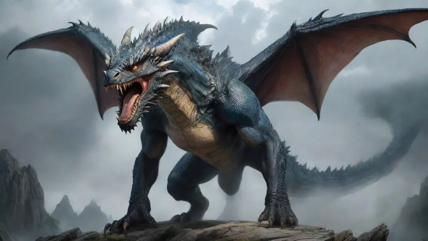 airealistic dragon giant fearsome dramatic widescreen