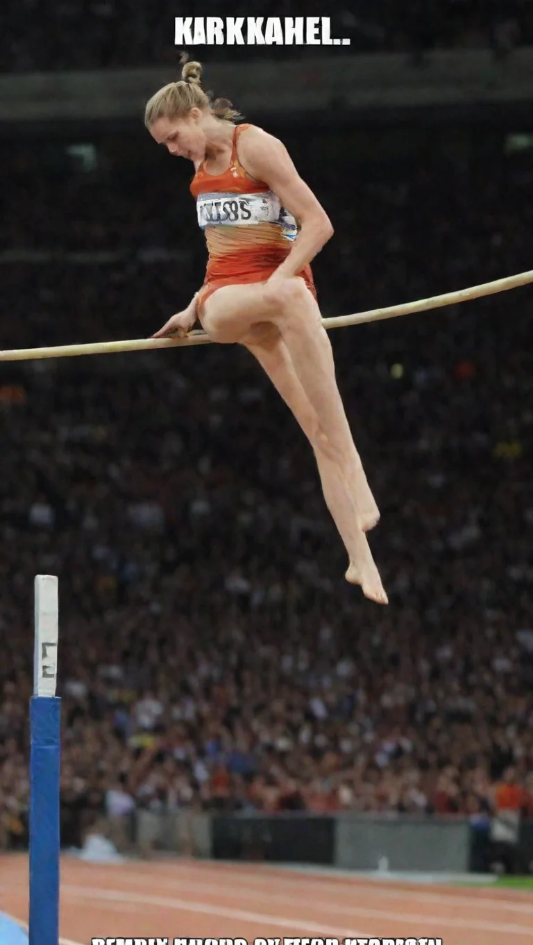 aireally really high jumping bar   high jump sports meme tall