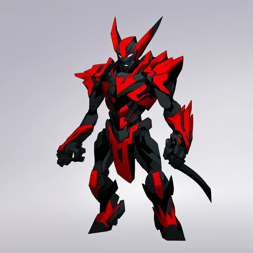 red and black protogen anime confident engaging wow artstation art 3