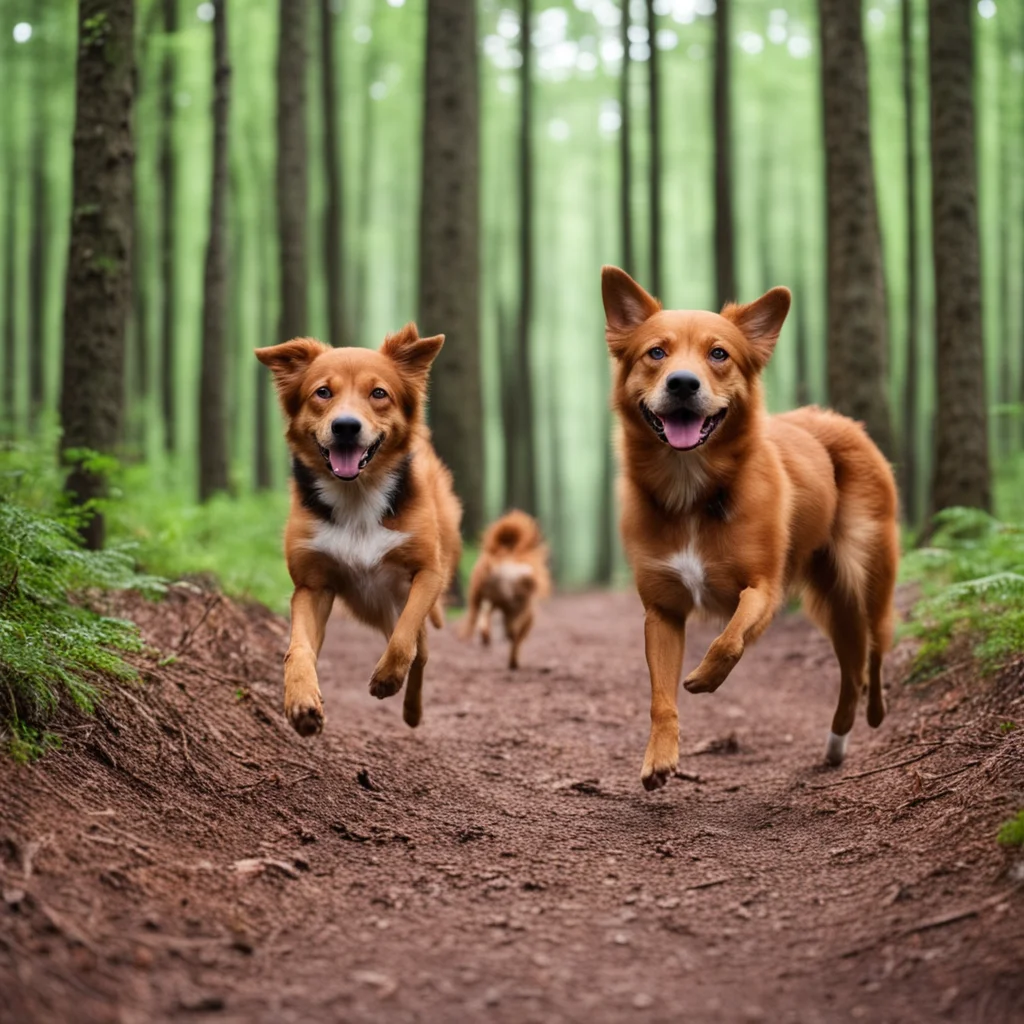 red dog run in forest confident engaging wow artstation art 3