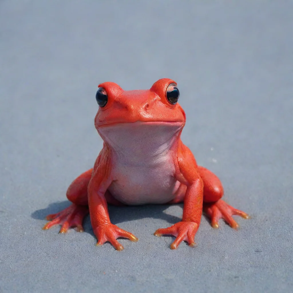 aired frog with devil horns on blue sand