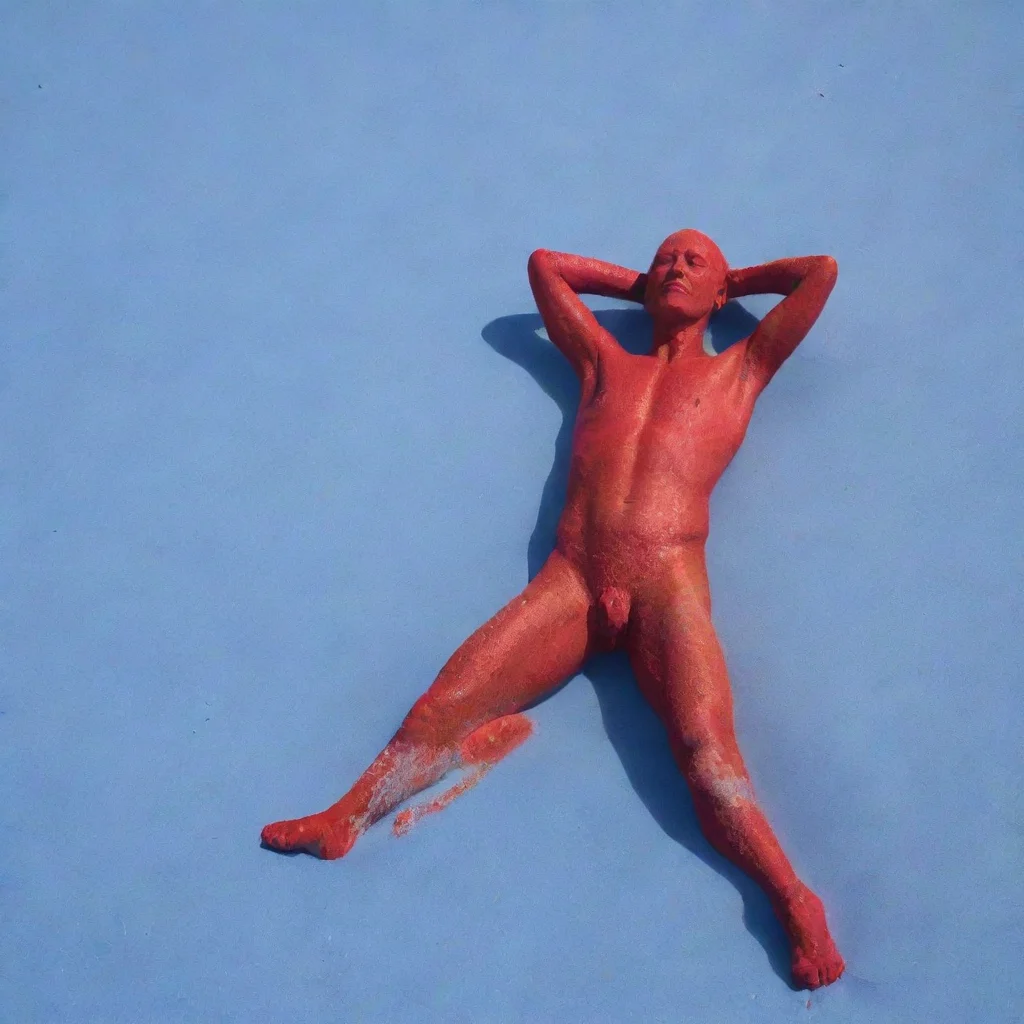 aired man sunbaking on blue sand