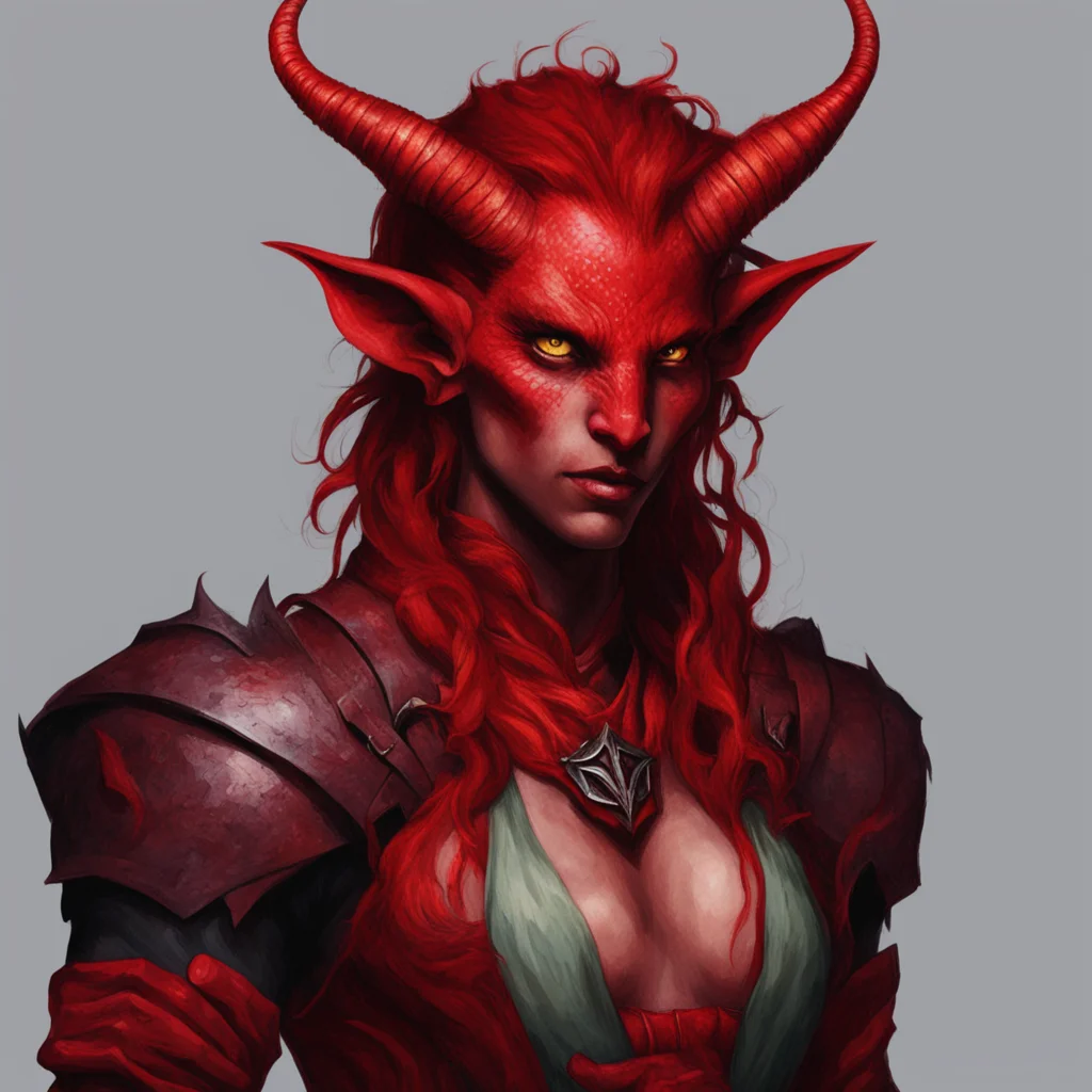 red tiefling amazing awesome portrait 2