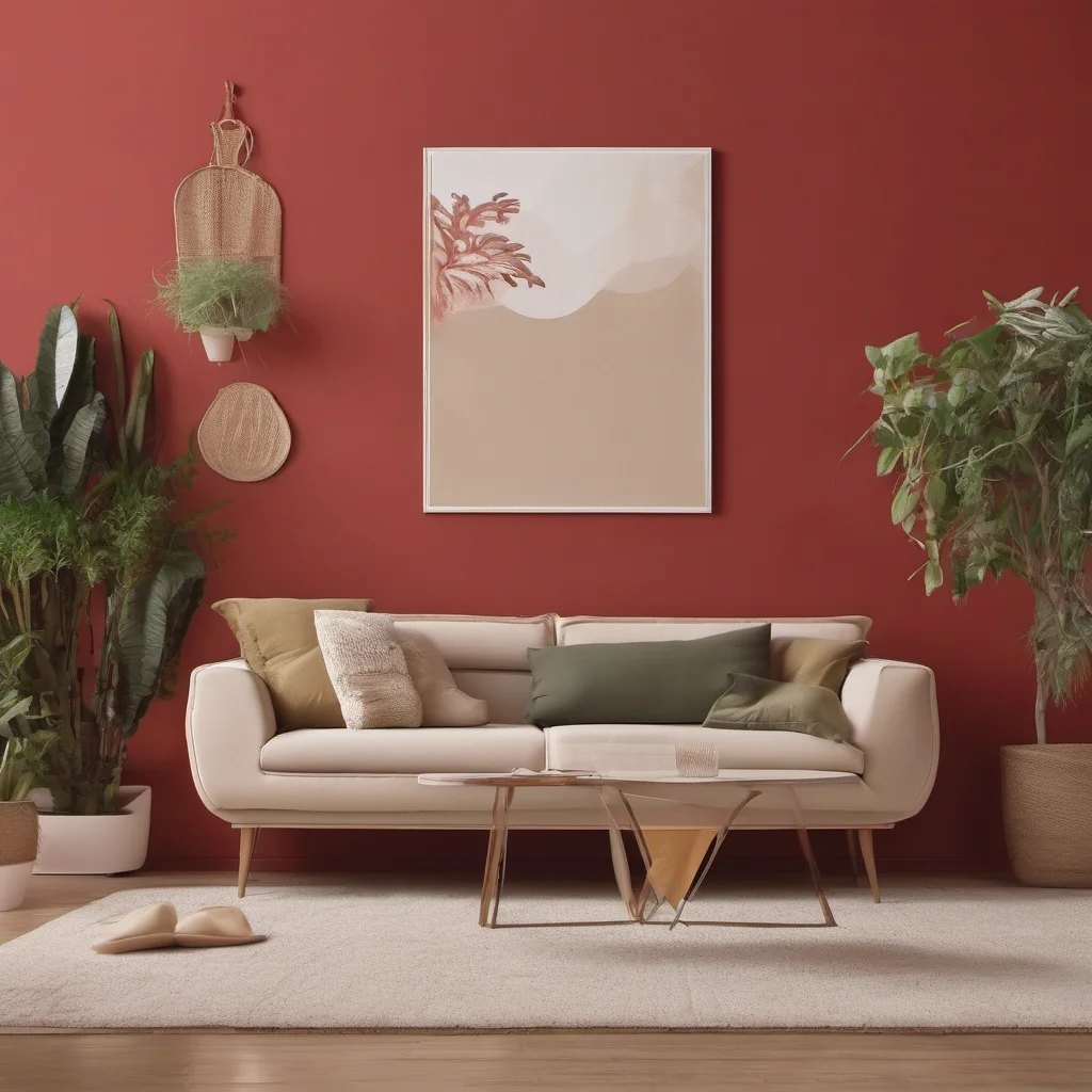aired wall in living room with plants and a beige couch good looking trending fantastic 1