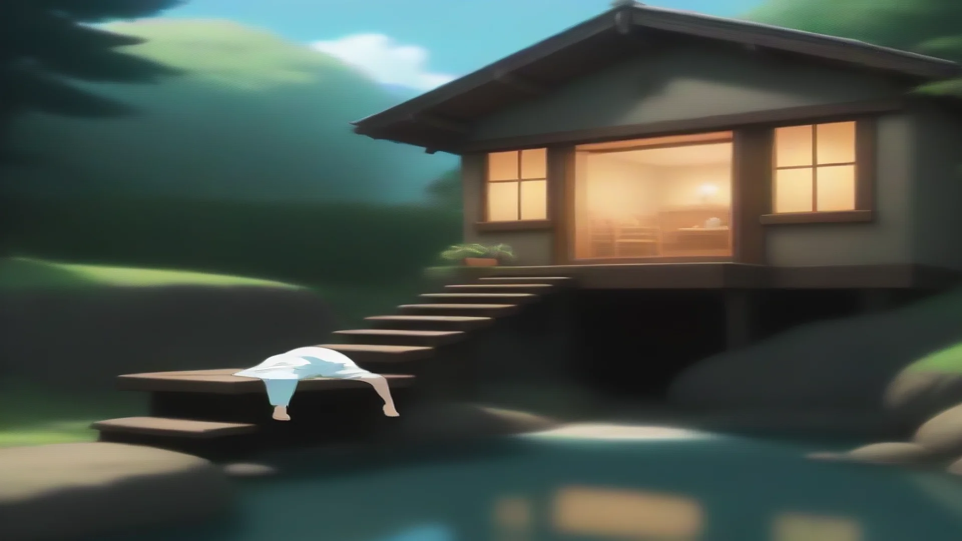 relaxing environement studio ghibli calming lowfi cottage calm wide