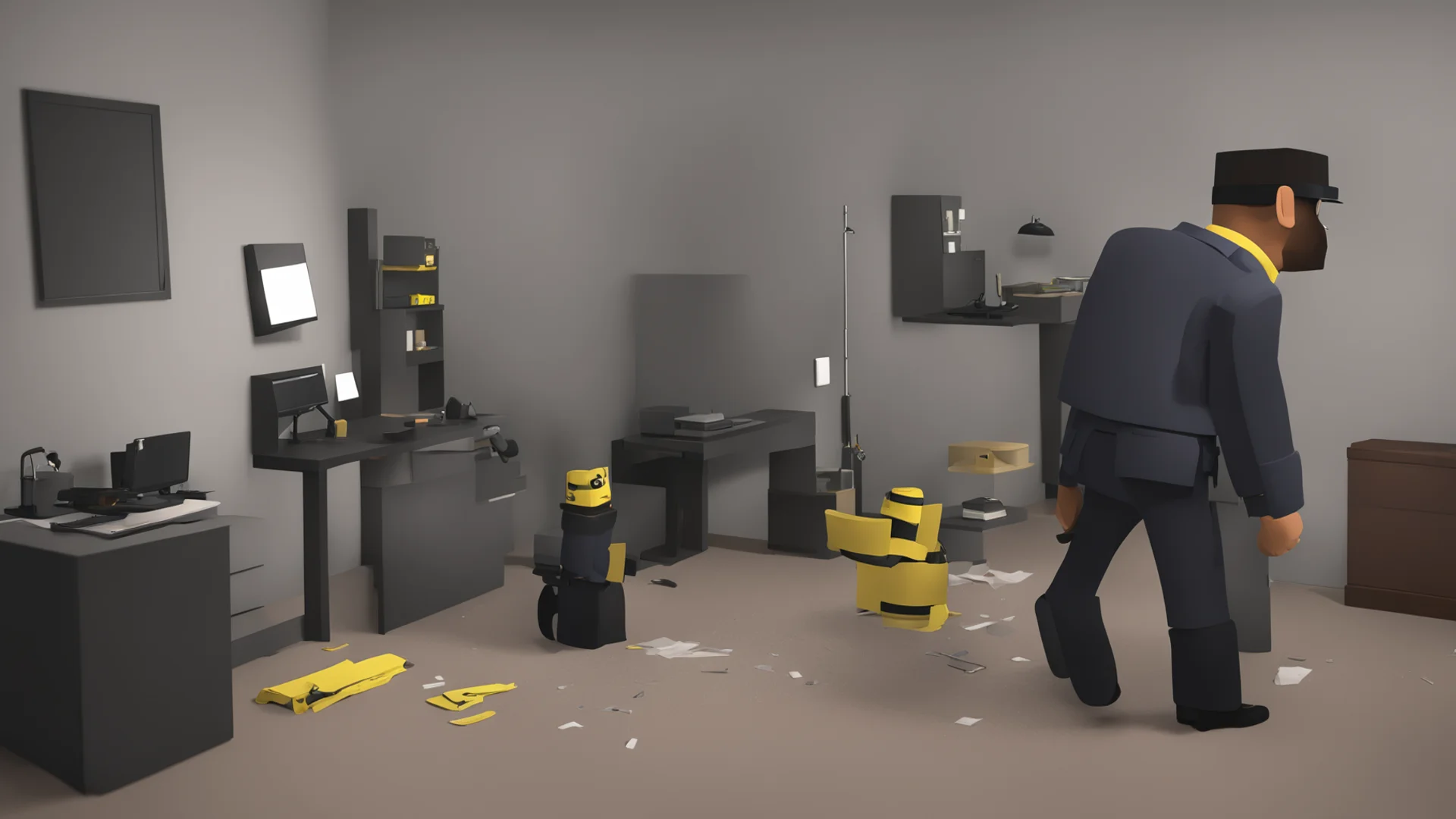airoblox detective investigating a crime scene confident engaging wow artstation art 3 wide