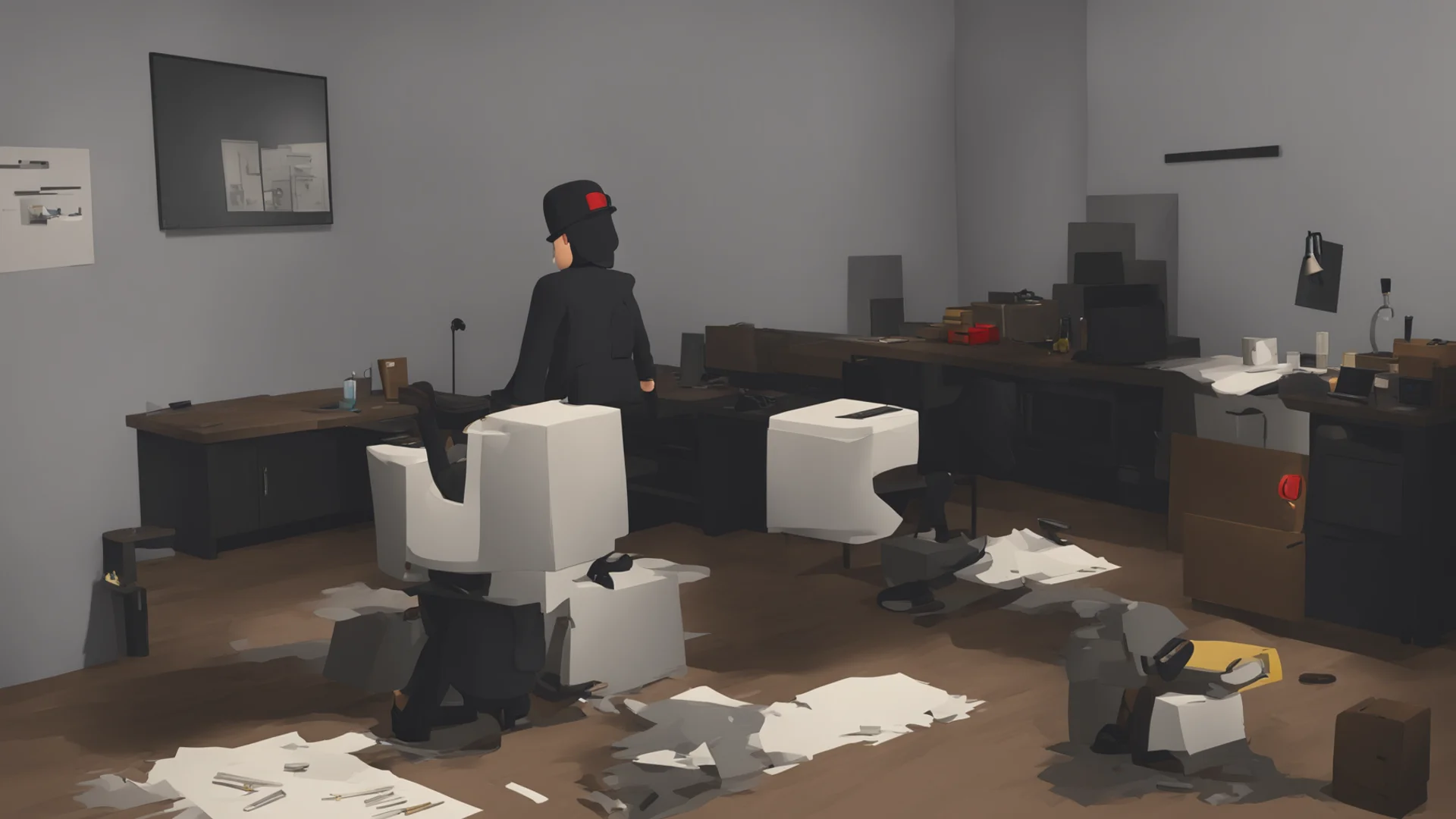 airoblox detective investigating a crime scene wide