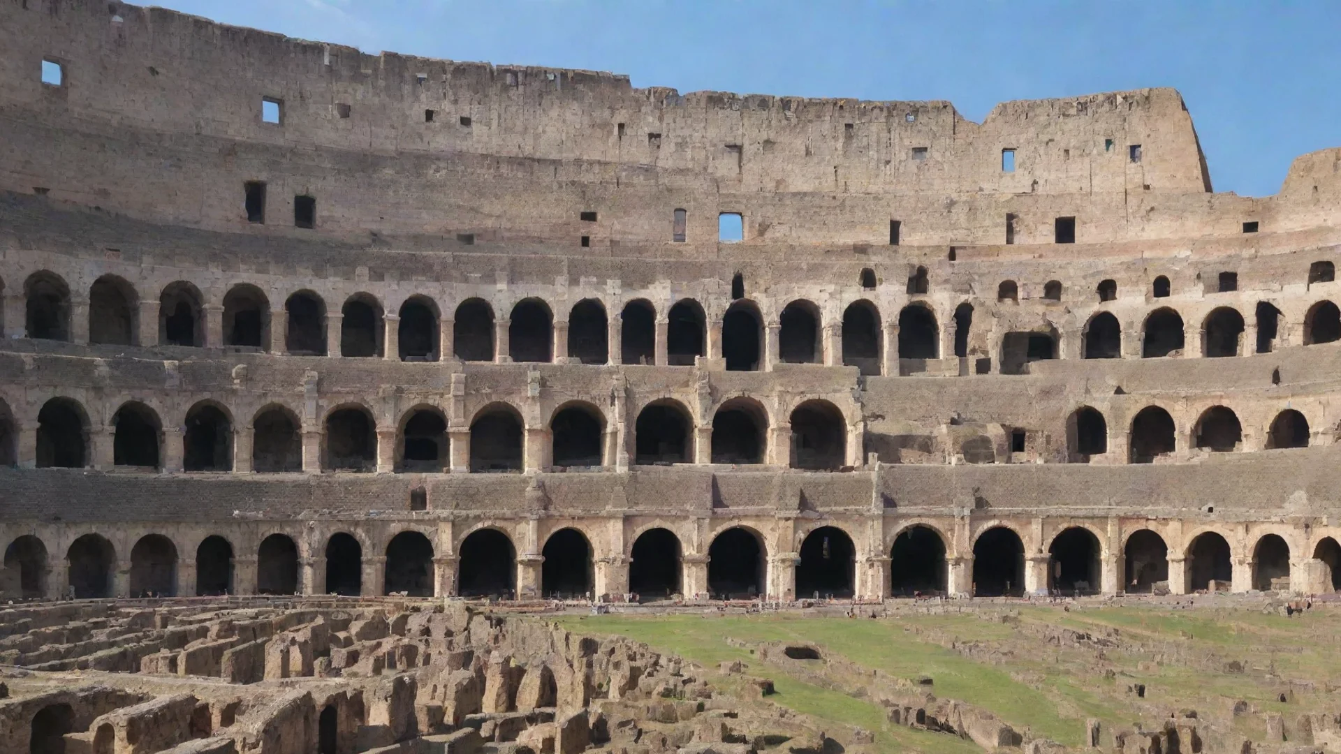 roman colloseum arena lovely relaxing lowfi landscape bright crisp colours clear wide