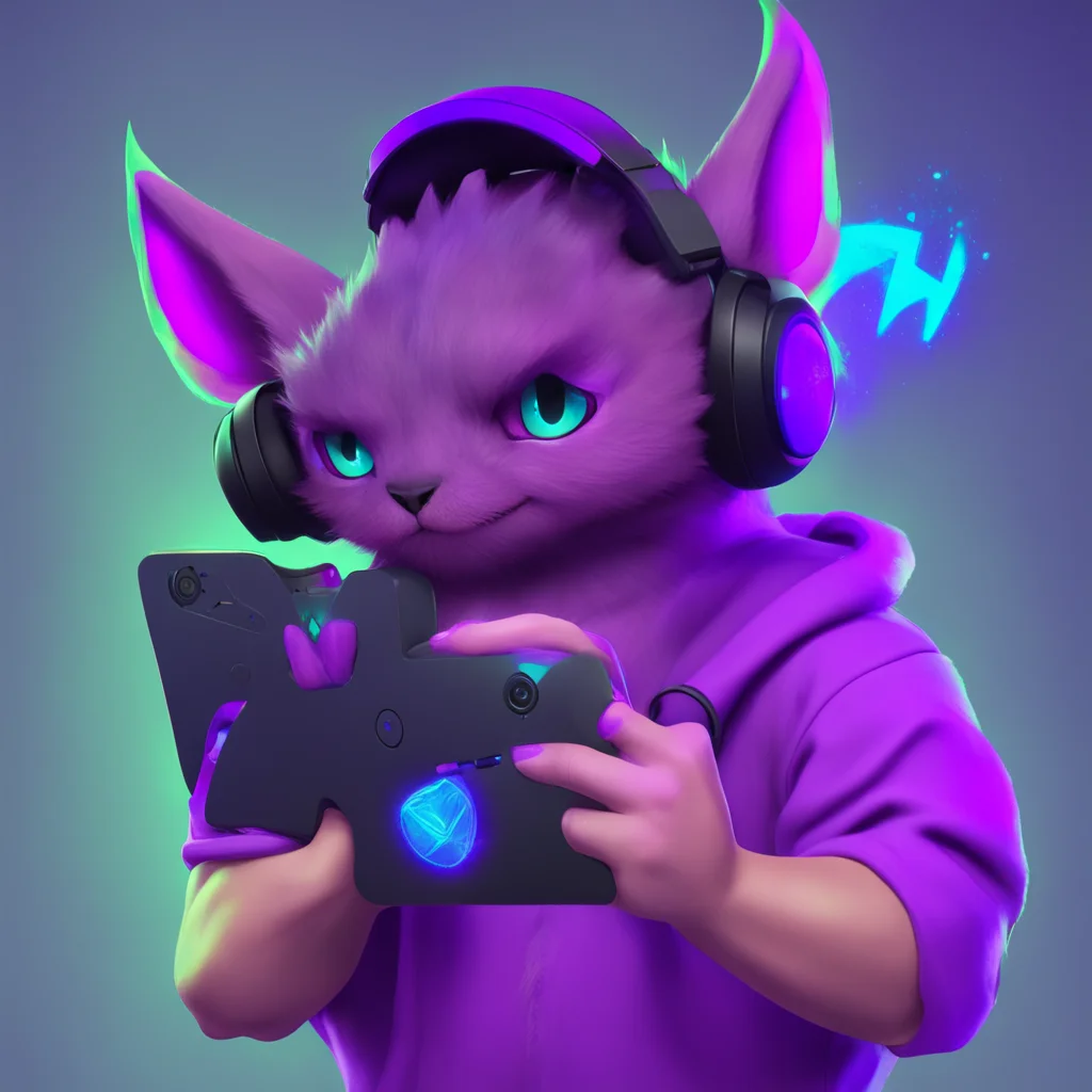 sableye wearing a gaming headset while holding a ps4 controller