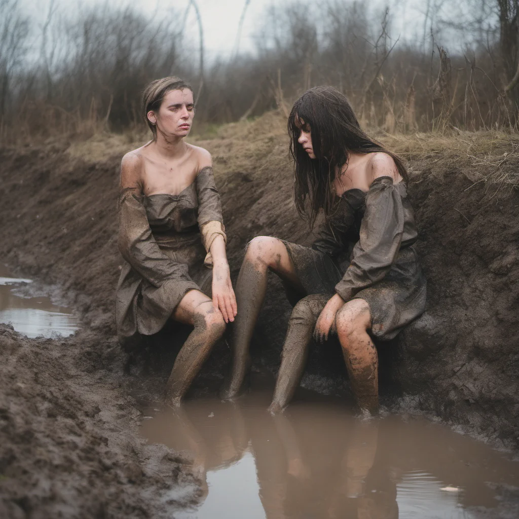 aisad french girls bathing in a muddy ditch confident engaging wow artstation art 3